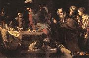 TOURNIER, Nicolas Denial of St Peter er painting
